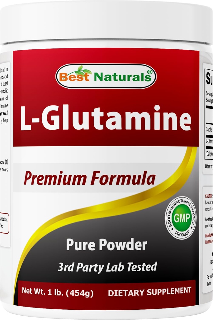 Melhor Naturals L-Glutamina em pó - 1 Libra - 100% Pure and Free Form - Pó de recuperação de Glutamina - clinicamente comprovadas ajuda de recuperação para homens e mulheres (817716014555)