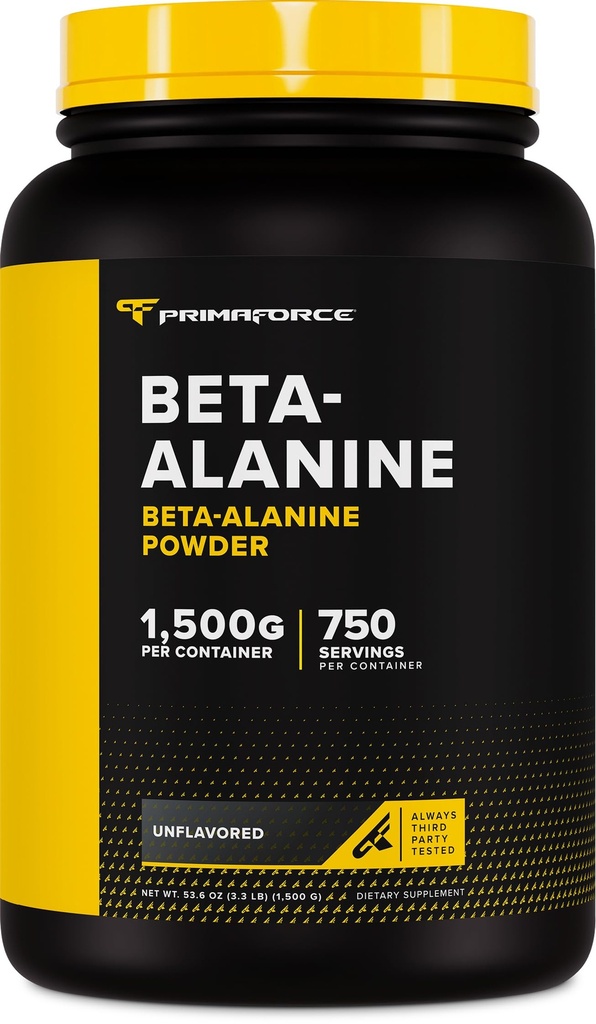 Primaforce Beta Alanine pó, sem sabor, 1,5 kg - sem glúten, não-GMO Suplemento para homens e mulheres
