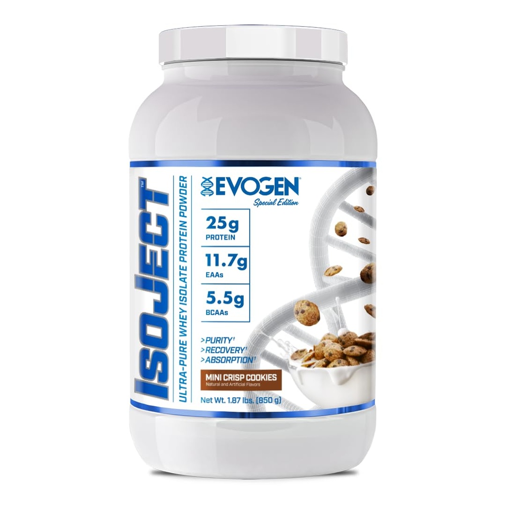 Evogen Isoject - Whey Protein Isolate - Ultra-Pure Whey Protein Powder com Enzimas Ignitor, BCAAs, e EAAs - Absorção e Recuperação melhoradas .