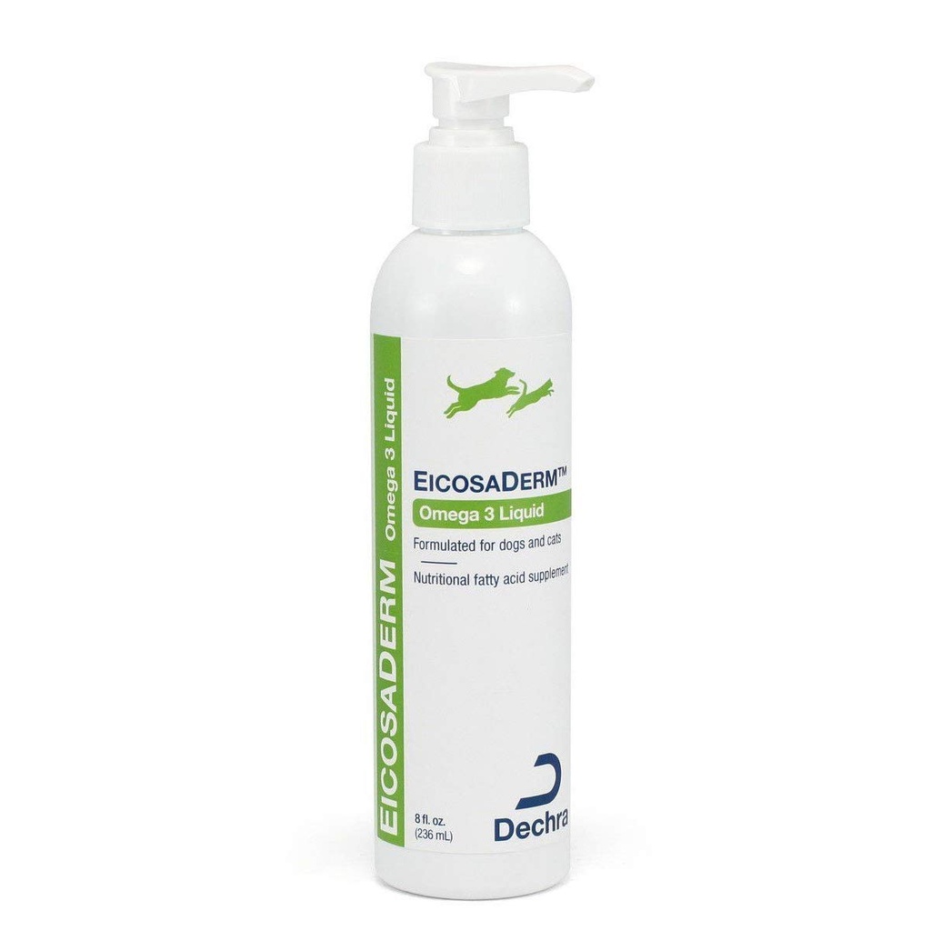 Dechra EicosaDerm Omega 3 Líquido para Cães e Gatos - Suplemento de Ácido Gordo Nutricional, 8 Fl Oz (Pacote de 1)