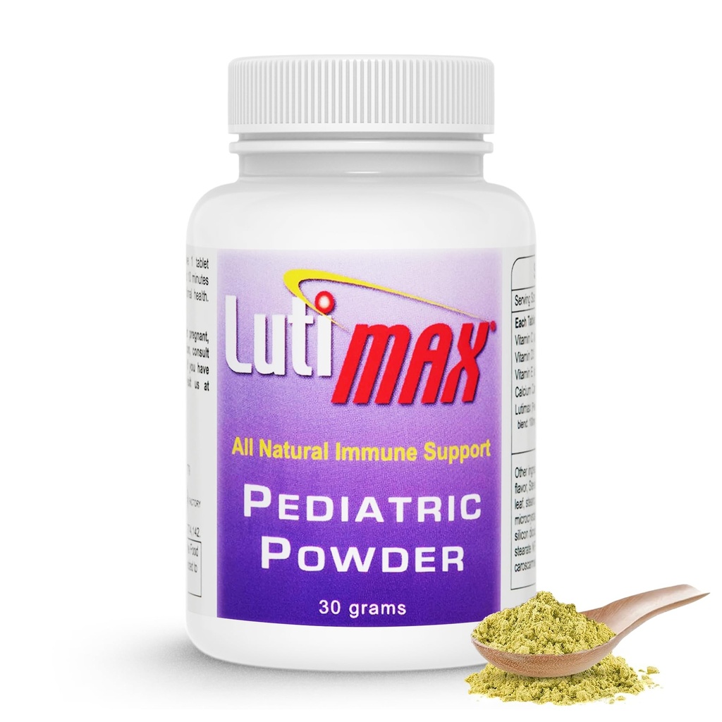 Lutimax Pediatric Powder Brain Supplement with Luteolin & Rutin for Kids - Memória, Foco, Muscle & Imune Supply Brain Supplements - Antioxidantes Nootrópicos - 200 Servings