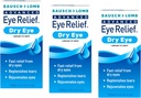 Bausch + Lomb Advanced Eye Alief, Lubrificant Eye Drops para olhos secos, Hidratante e calmante, Replenishes Lágrimas para alívio rápido, 0.5 Fl Oz