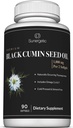 Sunergetic Premium Black Cumin Seed Oil Softgels – 1.000mg de Black Seed Oil Per Serving – Não GMO Cold Pressed Nigella Sativa – Inclui Thymoquinone & Omega’s - 90 Softgels