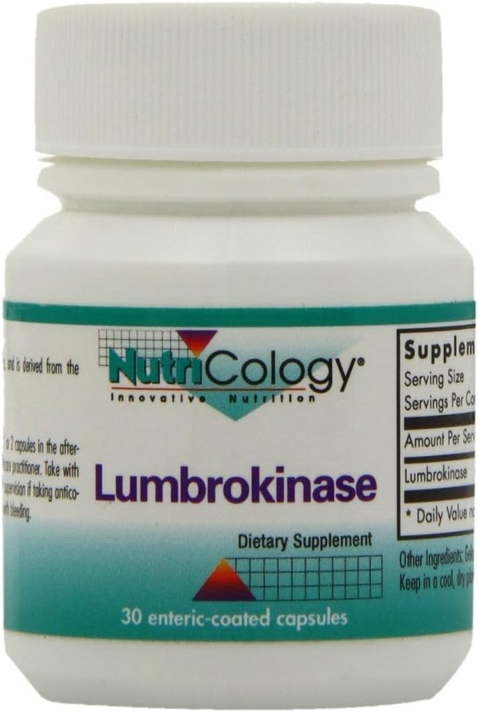 Nutriologia Suplemento Lumibroquinase - Suporte do Sistema Circulatório, Suporta a circulação de sangue Já na faixa normal - 30 cápsulas vegetarianas de liberação tardia