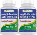 Best Naturals Acetil L-Carnitina e Ácido Alfa Lipóico 750 mg 120 Cápsulas (número 120 (embalagem de 2))