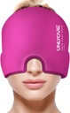 SOMENTECARE Migraine Relief Cap, Upgraded Odorless Migraine Ice Head Wrap, Chapéu de alívio de dor de cabeça para Migraine, Hot Pink