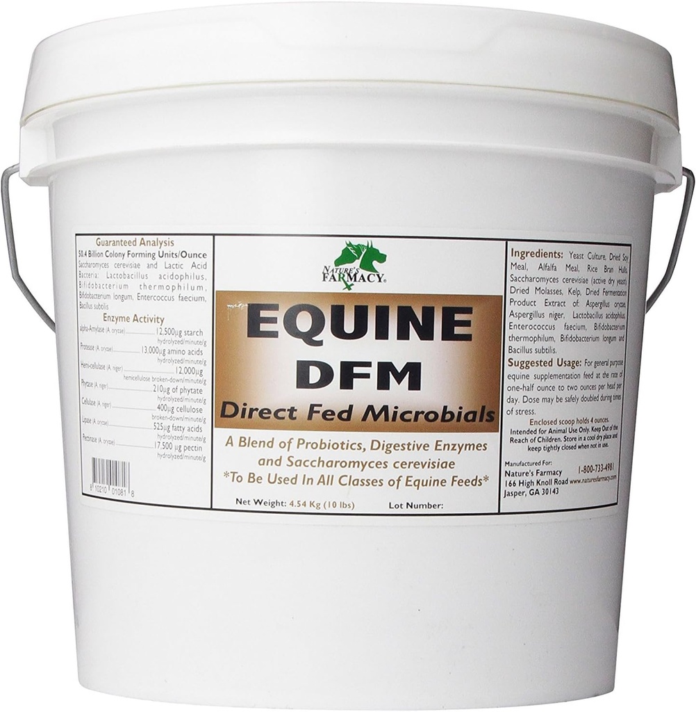 Equino de Farmácia da Natureza DFM (Microbial direto) Probióticos vivos, Enzimas 50 bilhões de UFC Onça (5 libras)