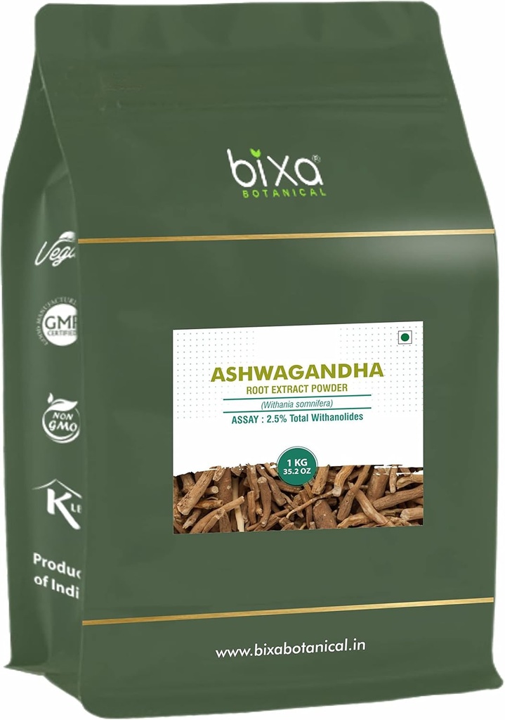 Bixa BOTÂNICA Ashwagandha Root Dry Extract - 2,5% Total Withanolides por Gravimetria (35,2 Onça (Pacote de 1))