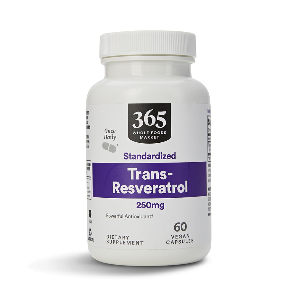 365 por Mercado inteiro de Alimentos, Transresveratrol 250Mg, 60 Cápsulas Vegg