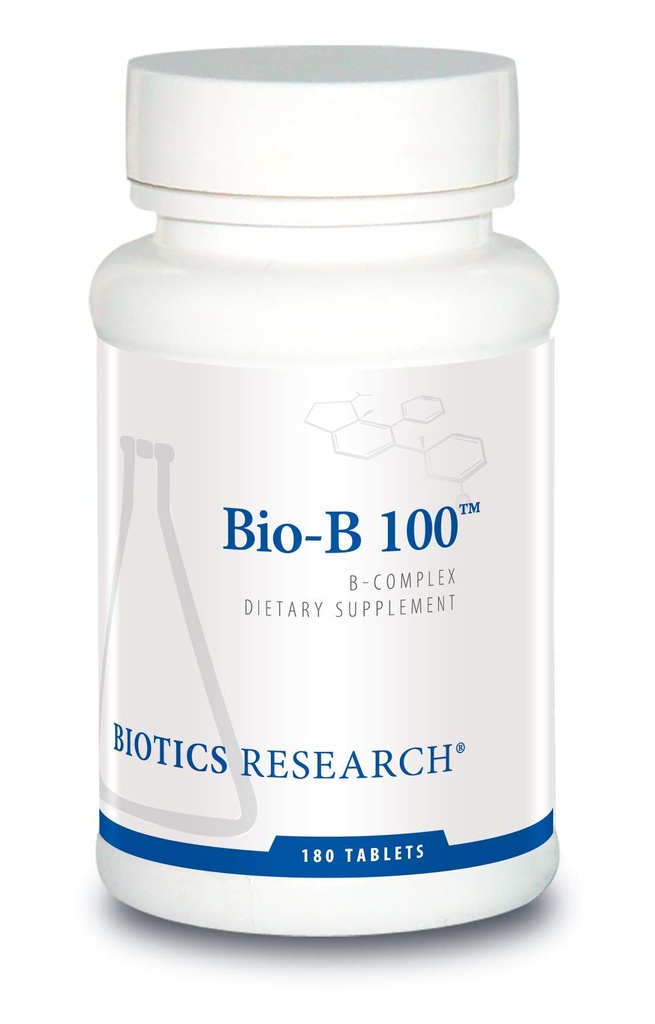 Biotics Research Bio B 100 - Complexo Vitamina B Promove Energia e Saúde - 180 Comprimidos