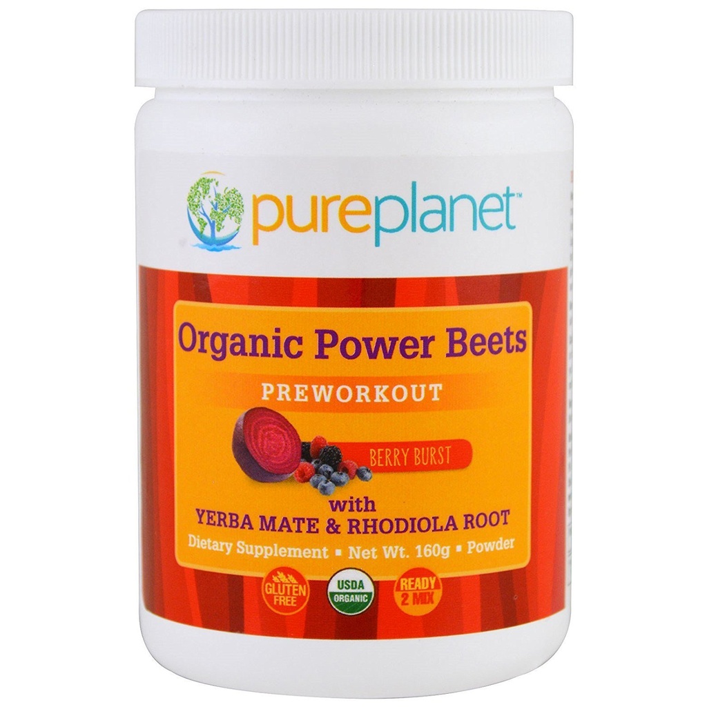 Puro planeta orgânico beterrabas poder pré-treino Berry Burst 160 g