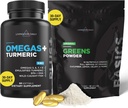 Livingood Daily Omegas and Greens Bundle - Rico em antioxidantes