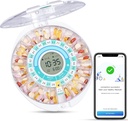 Zoksi Upgrade Dispensador de comprimidos automático Bluetooth Smart, Dispensador Eletrônico de Medicamentos para Idosos, 28 Compartimentos Medicina Organizador com Alarme de Som/Luz/App (tenha o vídeo da operação abaixo)
