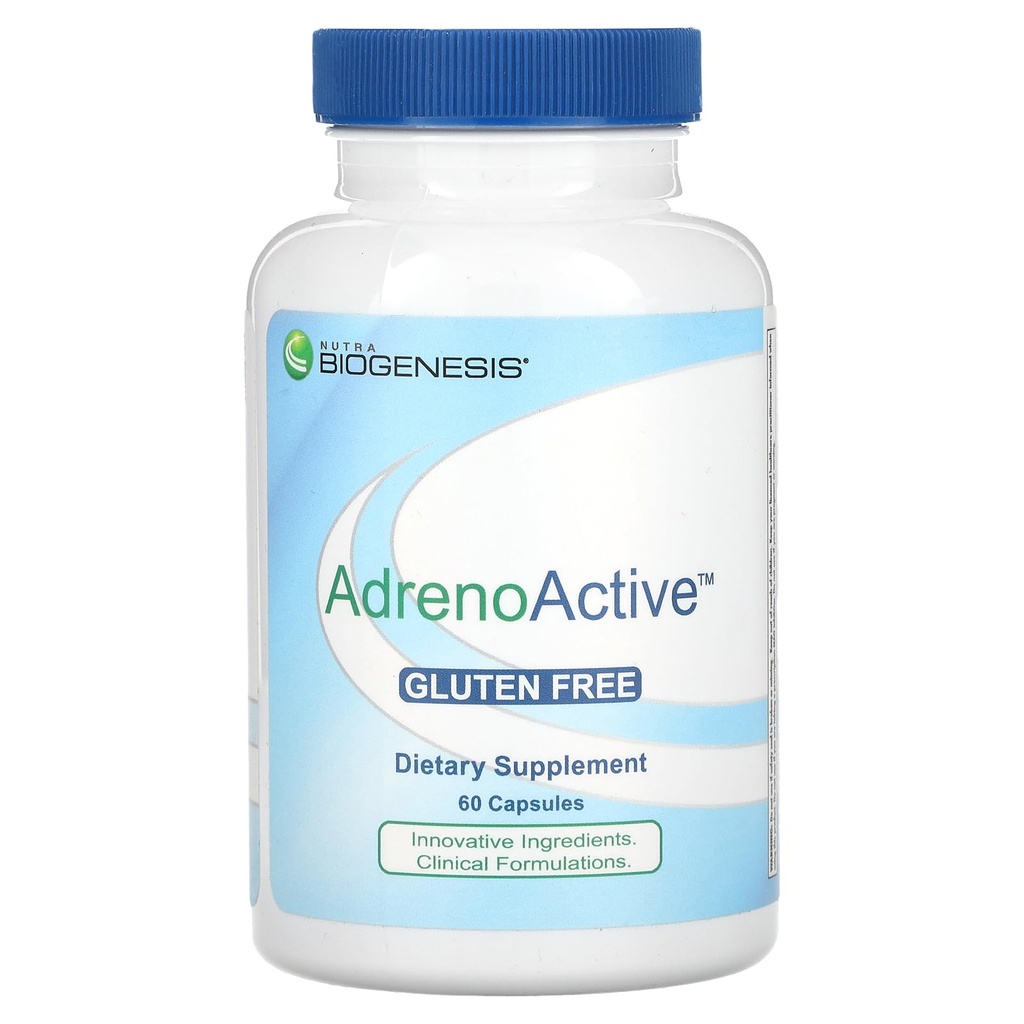Nutra BioGenesis AdrenoActive - Ajuda a apoiar Resposta ao Estresse Saudável - Glúten Grátis - 60 Cápsulas