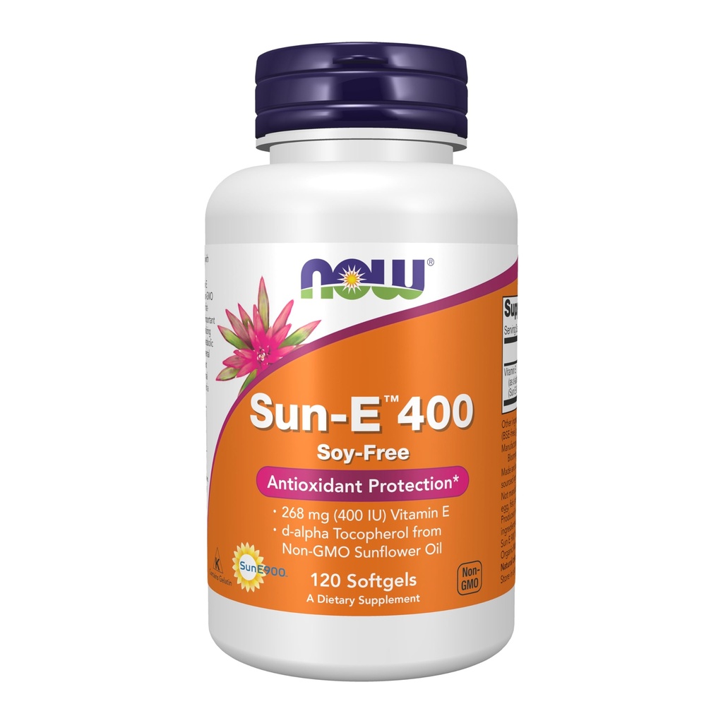 AGORA Alimentos Suplementos, Sun-ETM 400 UI com d-alpha Tocoferol de óleo de girassol não-GMO, 120 Softgels
