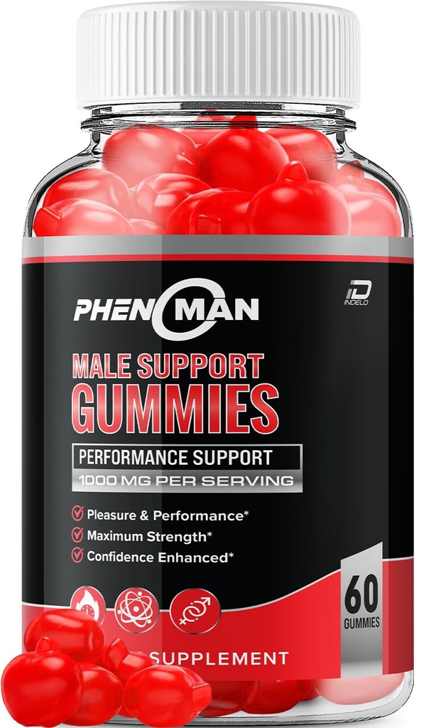 Phenoman for Men Gummies – Pheno Man Desempenho Max, Phenoman Fórmula avançada, Suplemento natural de força extra para o crescimento muscular e apoio geral à saúde e comentários (1 Pack – 60 Gummies)