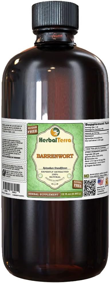 Glicerina, folhas secas de extrato líquido sem álcool (Nome da marca: HerbalTerra, Proudly Made in USA) 32 fl.oz (0,95 l)