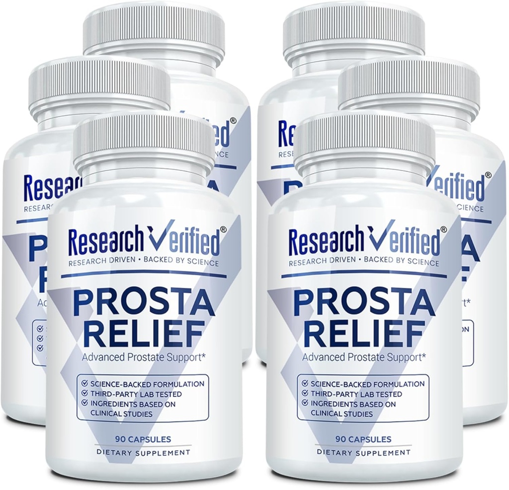 Pesquisa Verificada Prosta Relief - Saw Palmetto e Bioperine - Saúde Próstata, Bladder & Saúde Urinária, Drive and Performance - Pure Natural, 90 Cápsulas (Pacote de 6)