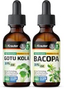 BIO KRAUTER Gotu Kola Tintura 2 Fl. Oz. & Bacopa Tintura 2 Fl. Oz.