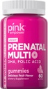 Vitaminas pré-natais PINK 60 chicletes com DHA e ácido fólico .