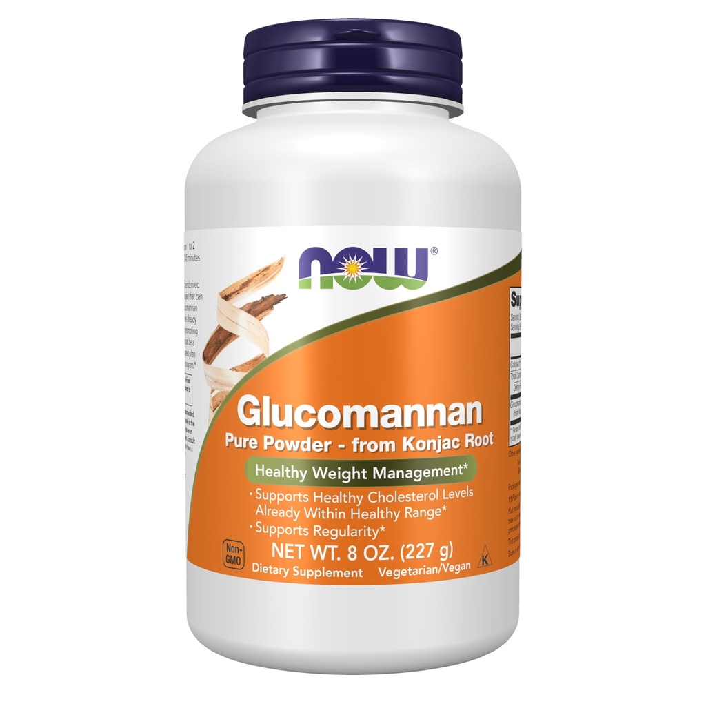 Now Foods Supplements, Glucomannan (Amorphophallolus konjac) Pure Powder, Suporta Regularidade*, Healthy Weight Management*, 8 Ounce (Pacote de 1)