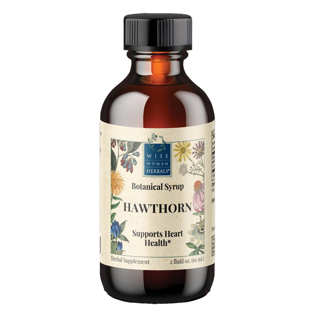 Wise Woman Herbals Hawthorn Berry Solid Extract 4:1, Alcohol-free extra força, Promove a circulação saudável, Proteção Antioxidante, Suporte cardiovascular de ervas, 2 Fl Oz