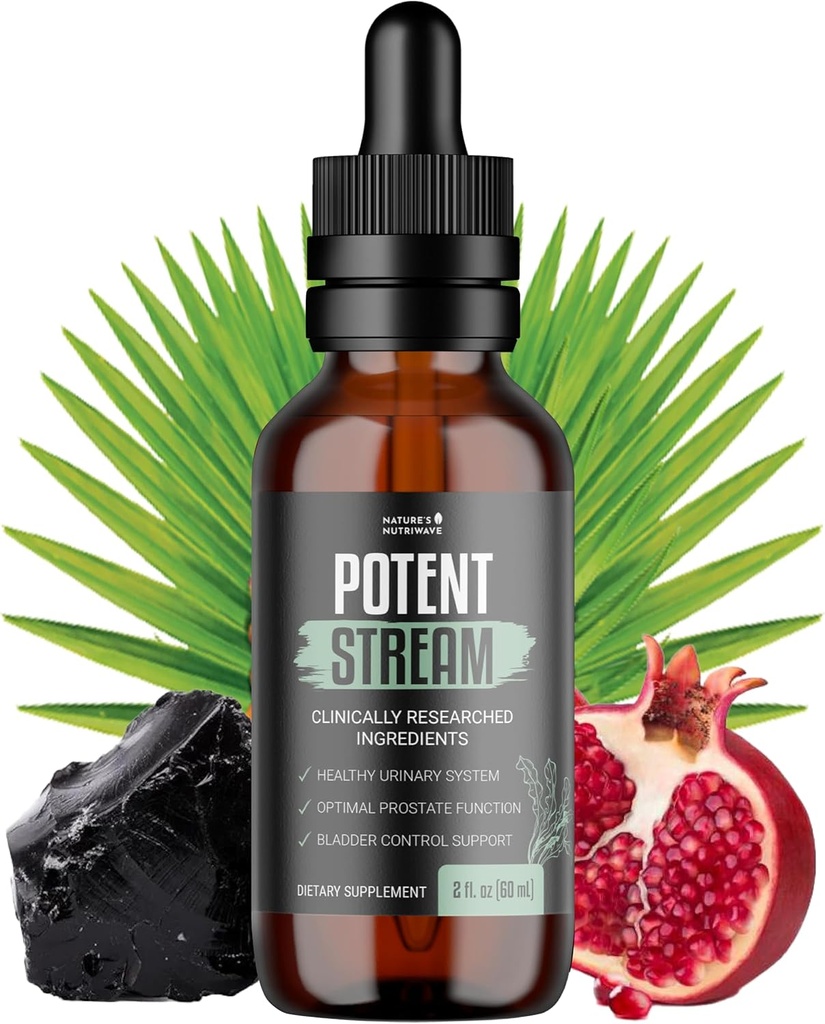 PotentStream Drops - Fórmula original, Suplemento Líquido Natural com Extratos de Plantas 100% Natural, Made in USA, 1 Month Supply