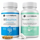 IBSolution Gut Health Bundle - Todos os suportes naturais à saúde do intestino e probióticos Premium w/ 40 bilhões de UFC para o apoio de Bowels Irregular, Bloating, Obstipação, Gás, Dor abdominal - 2 pacotes (120 caps)