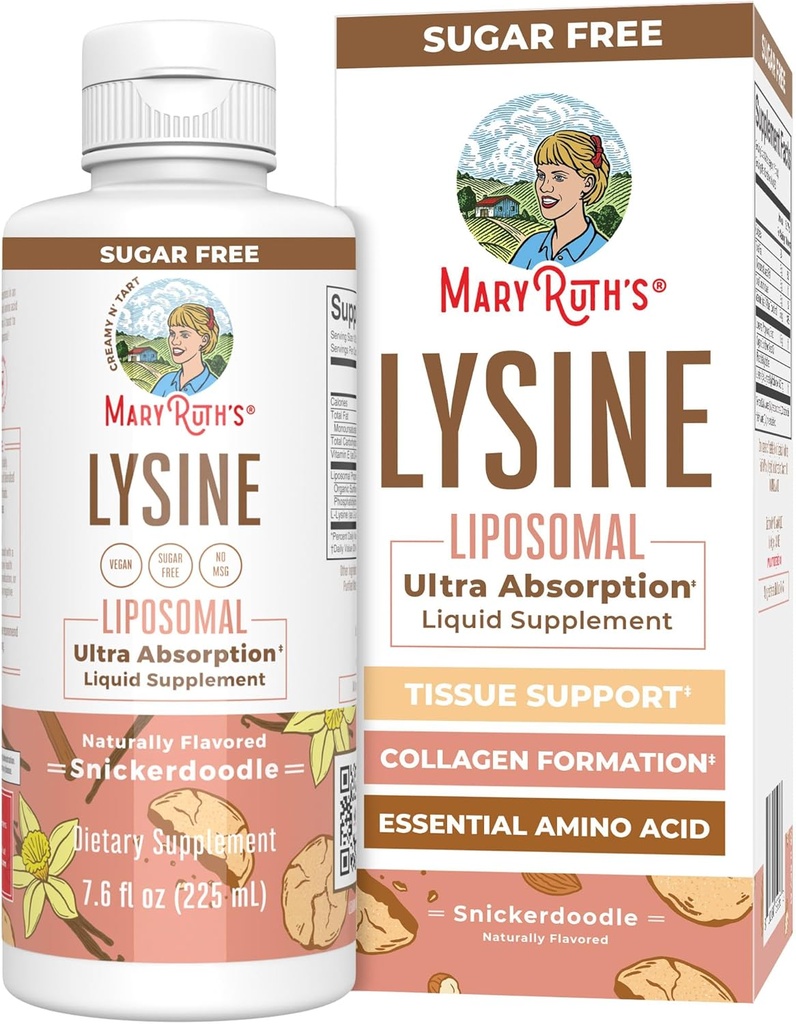 Vegan Lysine Supplement by MaryRuth's Ultra Absorção Lysine 500mg Suporte de Formação de Colágenos