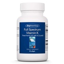 Grupo de Pesquisa de Alergia Espectro completo Vitamina K - Suplemento K1 e K2, Complexo de Vitamina K, MK-4, MK-7, Vitamina D3, Vitamina A - 90