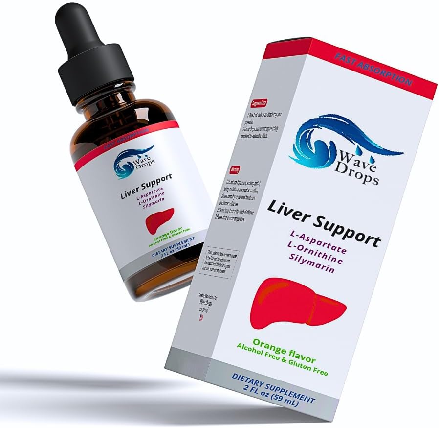 Suporte de fígado Suplemento líquido - Fórmula especial - Fígado Cleanse Detox e fórmula de reparo - Suplemento de suporte de fígado de ervas com L-Ornitina L-Aspartate Silymarin