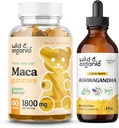 Maca selvagem e orgânica Gummies raiz & Ashwagandha tintura 4 fl oz