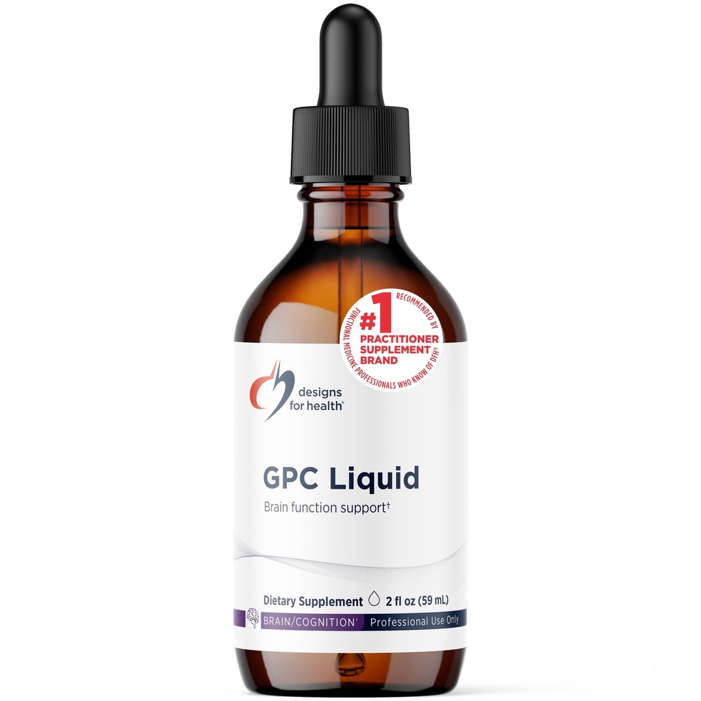Projetos para a saúde GPC Drops Líquidos - 600mg de soja livre Alpha Glicerofosfocolina Suplemento, não-GMO GPC Cholina de girassol Lecitina - Suporta função cerebral saudável (30 Servings / 2 onças)