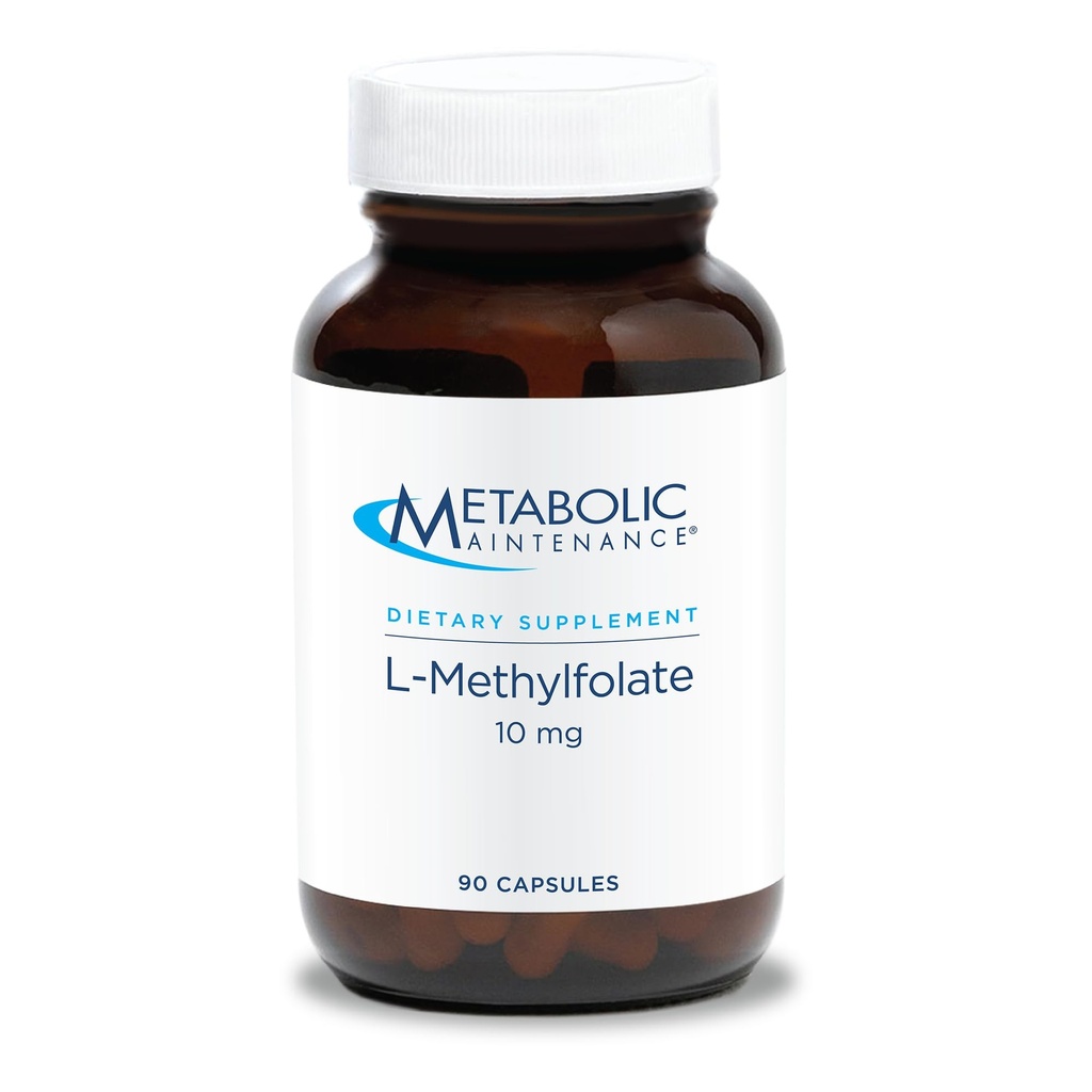 Manutenção Metabólica L-Metilfolato 10 mg - Suporta uma mentalidade saudável - Folato ativo para suporte de metilação e reações bioquímicas - Altamente Biodisponível - 90 Servings - 90 Cápsulas