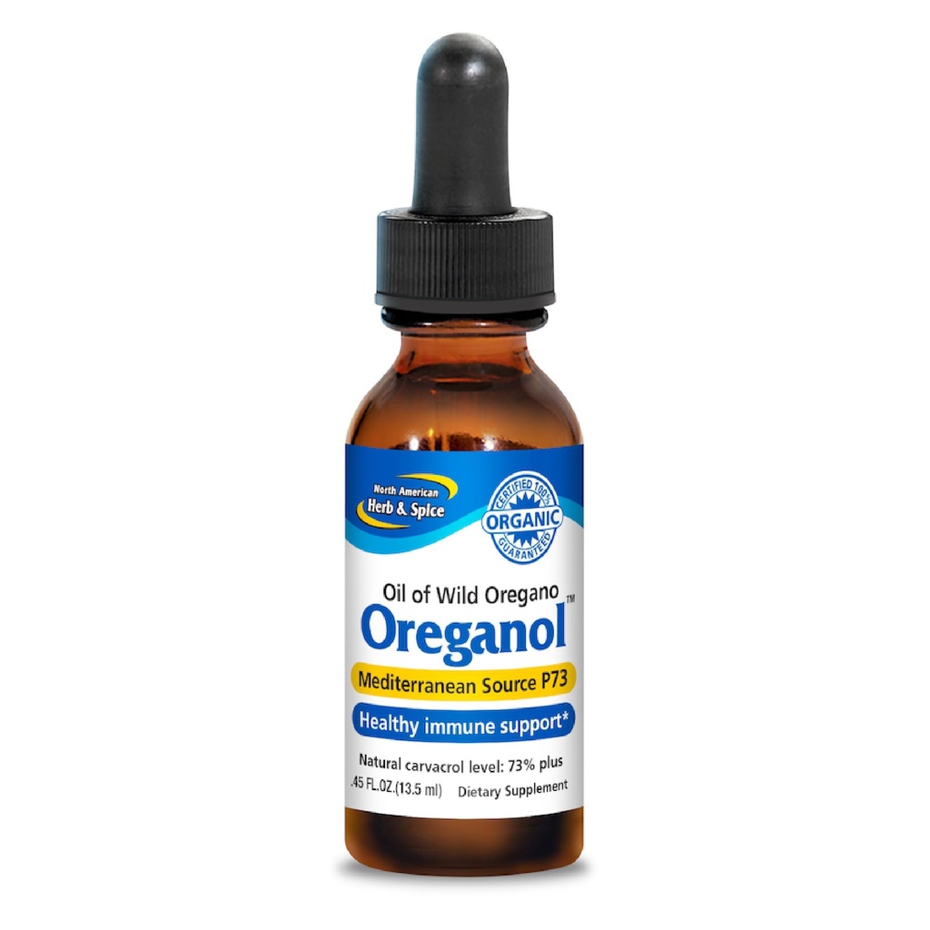 NORTE HERB & ESPECIARIA Oréganol - 0,45 fl. oz. - Óleo de orégano não processado, selvagem, orgânico - Fonte Mediterrânica P73 - Não-GMO - 194