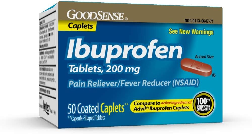 GoodSense Ibuprofeno Reliever/Fever Reducer Caplets, 200 mg, 50-Count