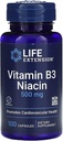 Extensão da vida Vitamina B3 Niacina, 500 miligramas, 100 cápsulas