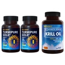 BioEmblem Curcumina Turmérica com Clinicamente Estudioso TurmiPure Antárctico Krill Oil Supplement