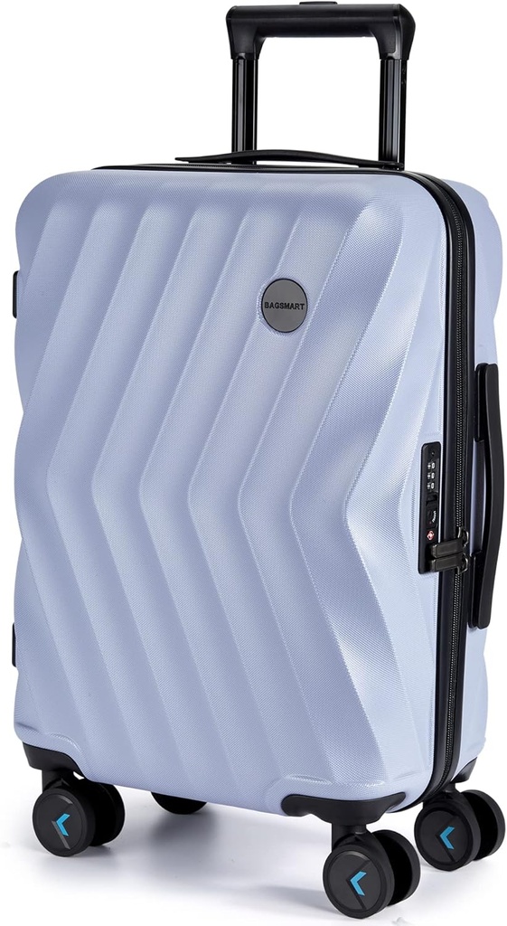 Bagagem 22x14x9 Airline Aprovado, PC Hardside Suitcase, 20 Polegada Carryon com rodas Spinner, Bagagem de viagem Leve Malas de rolamento para homens (Purple)