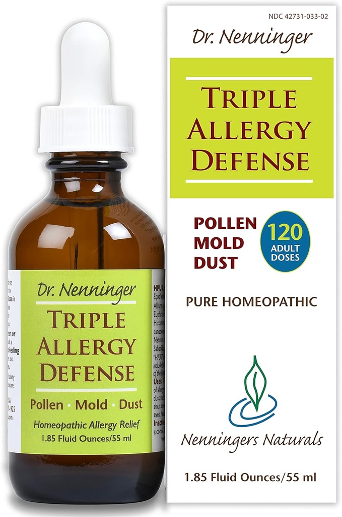 Tripla defesa de alergia 120 doses Multi-Symptom alívio Pó de molde de pólen