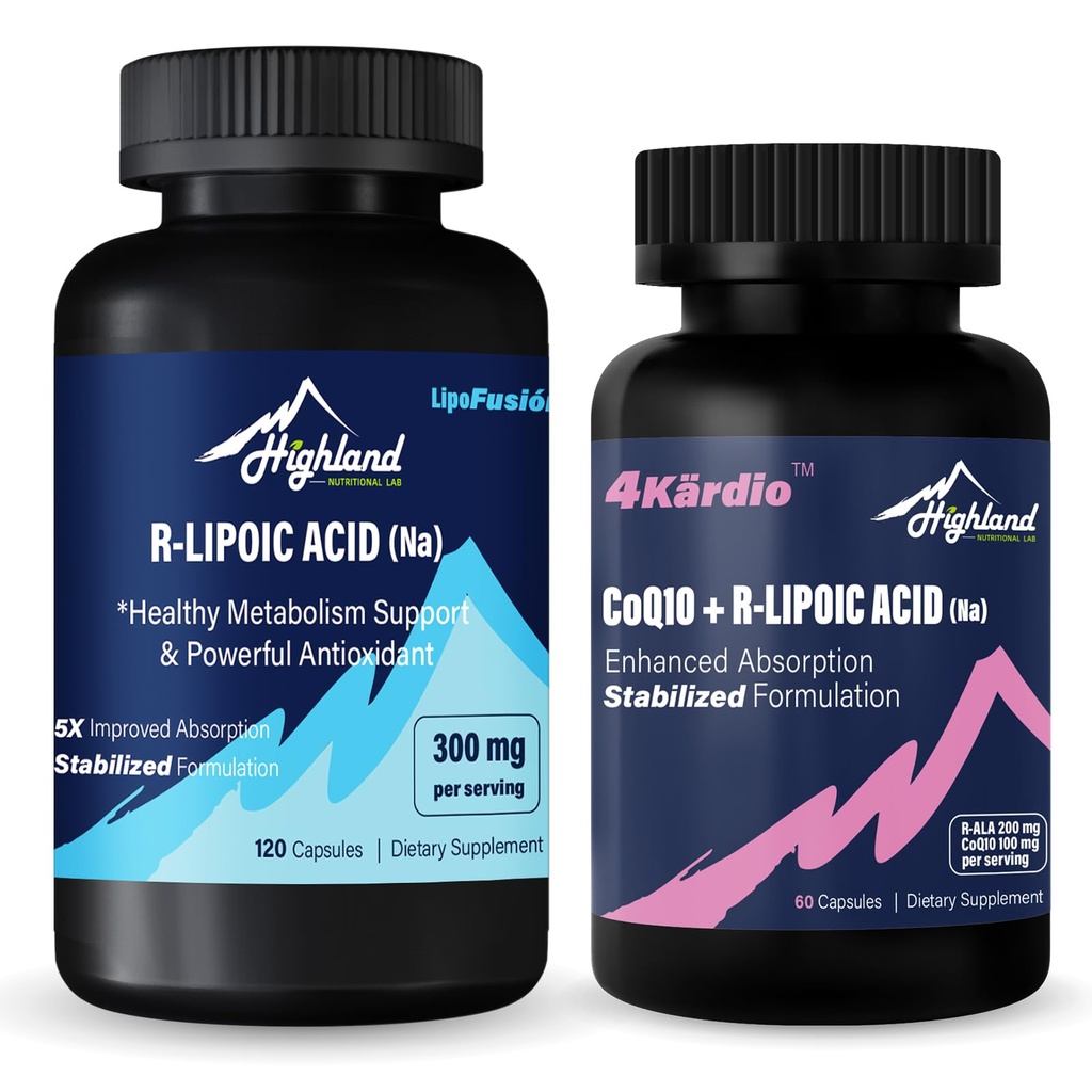 Ácido R-Lipoico (Na) + CoQ10 e pacote Ácido R-Lipoico (Na)