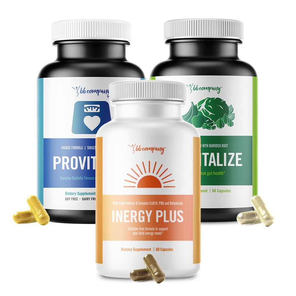 BB Company Menokit Bundle □ Menopause Vitaminas - Alivia as dores articulares, impulsiona a energia, claridade mental, saúde da gut □ Provitaliza, pré-vitaliza e inergiaPLUS