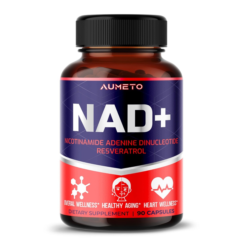NAD+ 350mg com Trans-Resveratrol, Quercetin & Rhodiola – Energia Celular, Envelhecimento Saudável & Bem-Estar do Coração – 90 Cápsulas – Não-GMO, Made in USA