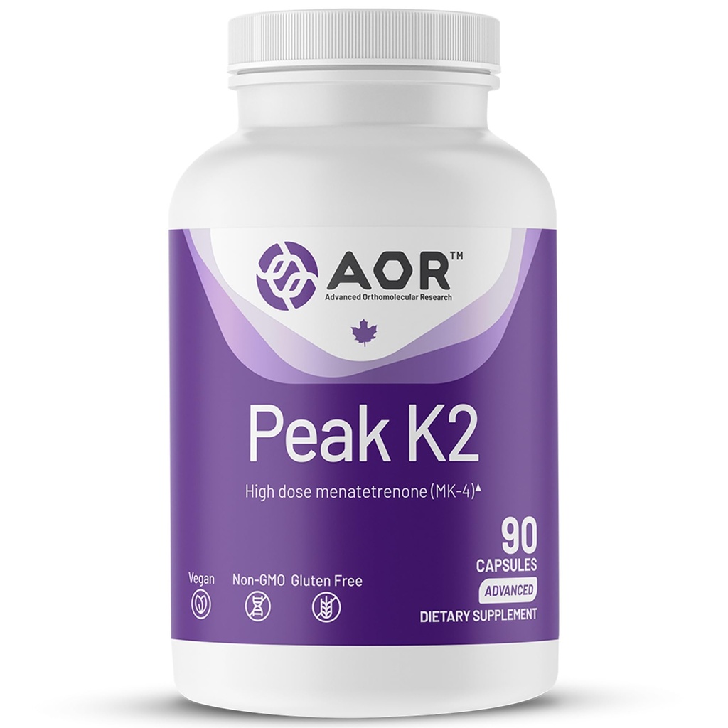 AOR, Pico K2, Suporta Saúde Óssea e Cardiovascular e Hemorragia Normal, Suplemento Alimentar, 90 porções (90 cápsulas)