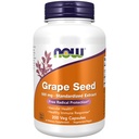 Now Foods Supplements, Grape Seed 100 mg - Extrato padronizado, Extrato altamente concentrado com um mínimo de 90% de polifenóis, com Vitamina C, 200 Veg Cápsulas