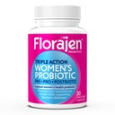 Florajen Mulher completa Triplo-ação Prebiótico + Probiótico + Postbiótico para Digestivo & Imune Suporte - Relívio de rápida ação de constipação & Bloating - Gluten-Free - Vegan - Não-GMO - 30-Count