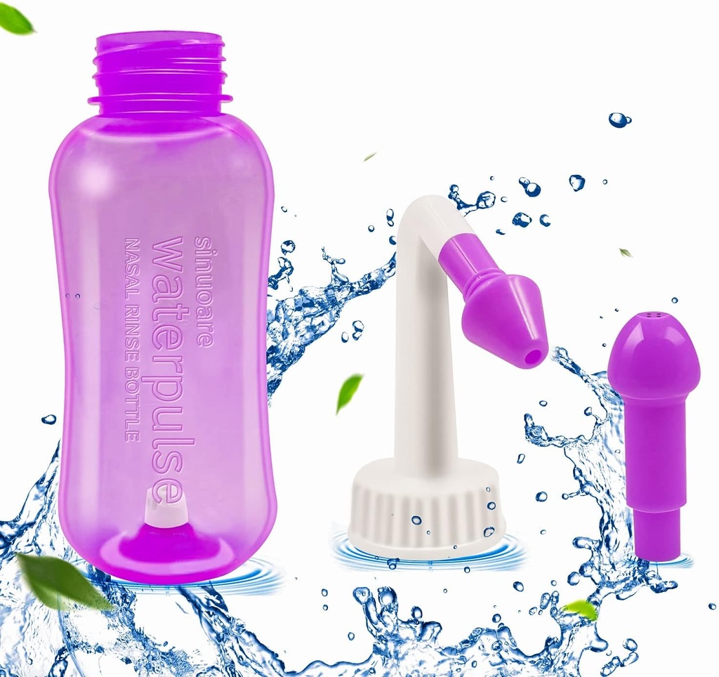 Garrafa de lavagem nasal, Abnaok Sinus Rinse e Irrigação nasal Garrafa de lavagem nasal Pot dispositivo Irrigação nasal perfeita para adultos e crianças