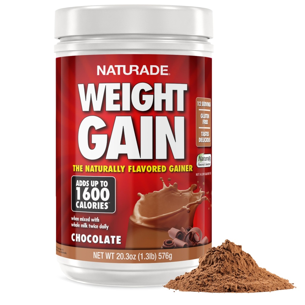 Naturade - Todos os pesos naturais ganhar bebida Mix - Gluten Free, Delicious Sabor, 1600 calorias por serviço - Mass Gainer w / carboidratos & Protein - Chocolate, 20.3 Ounce (12 Servings).