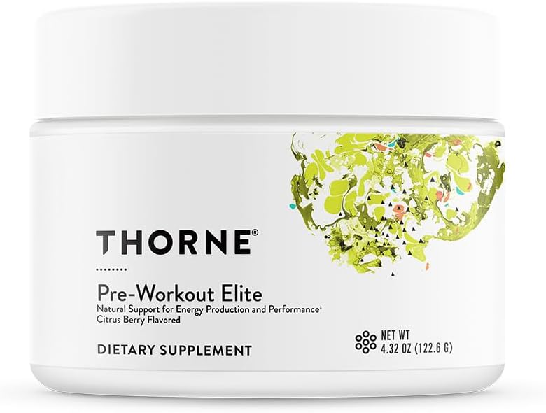 THORNE - Elite pré-treino - Suporte Natural para Produção e Desempenho de Energia* - Citrus Berry Flavored - NSF Certified for Sport - 4.32 Oz - 24 Servings