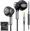Earbuds com fio BENEWY com microfone, fones de ouvido com fio no ouvido, controle de volume, baixo poderoso e áudio claro, 3,5 milímetros Jack Earbuds para iPhone, iPad, laptop, computador, MP3
